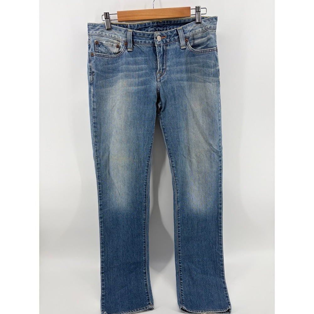Lucky Brand, "Lola Straight", Distressed Jeans, Worn Ankle Hem, Women 12/31 Long